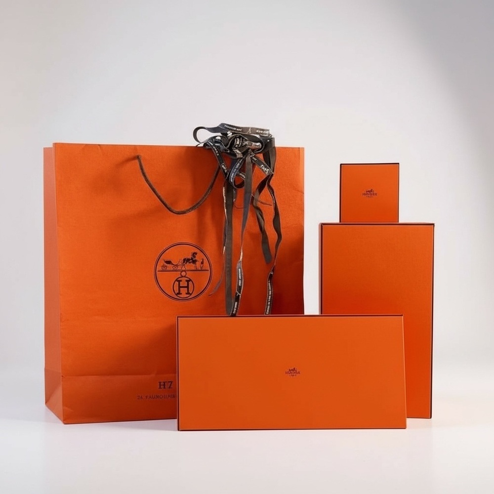 Herms Orange Gift Set Boxes Empty Bundle With Lar… - image 7
